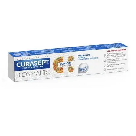 Curasept Biosmalto Junior Pasta de dinti cu aroma de fructe 7-12 ani 75 ml