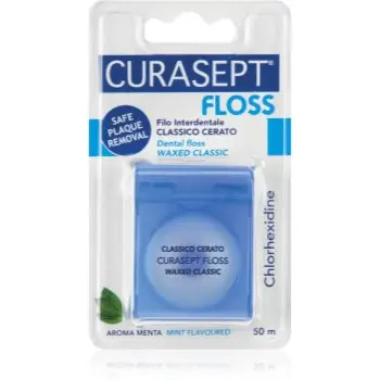 Curasept Dental Floss Waxed Classic ata dentara cu aroma de menta antibacterial
