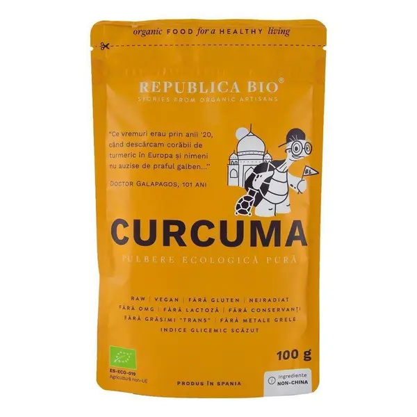 Curcuma (turmeric), pulbere ecologica pura Republica BIO, 100 g