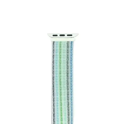 Curea Apple iWatch, SILKASE Sport Fabric, 38/40/41mm (Alb/Albastru/Verde)