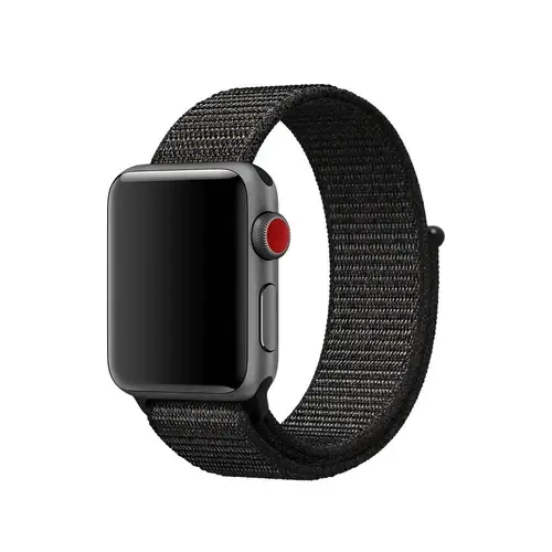 Curea Apple iWatch, SILKASE Sport Fabric, 42/44/45mm (Negru/Portocaliu)