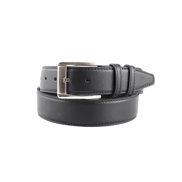 Curea barbati Benvenuti neagra din piele cu cusaturi decorative 4bcu40642n