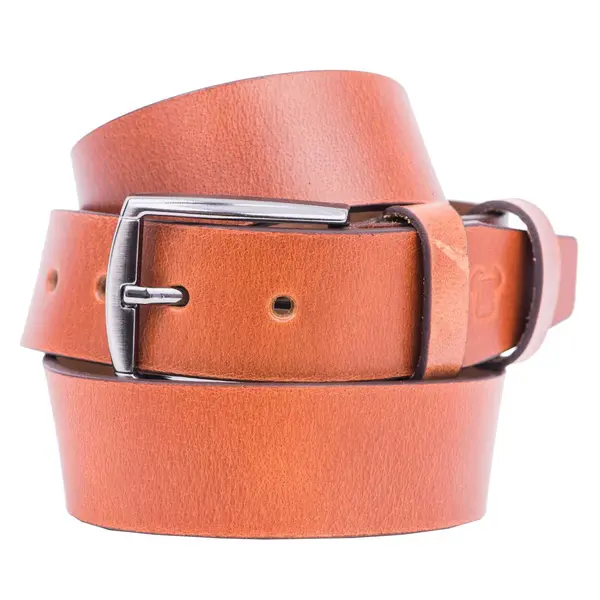 Curea barbati din piele naturala maro Carrot - 115 cm