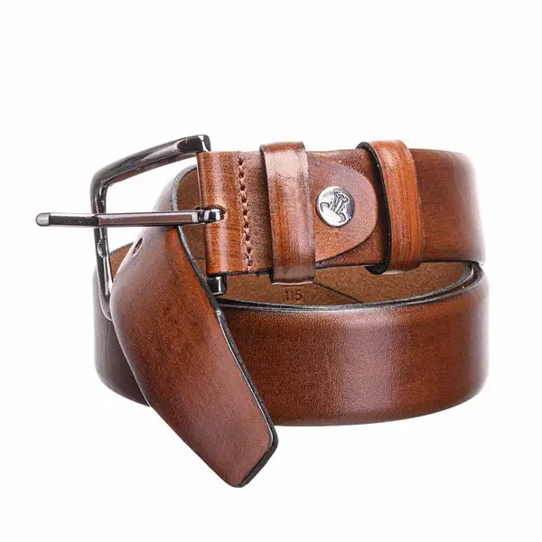 Curea barbati din piele naturala maro Two colours - 115 cm