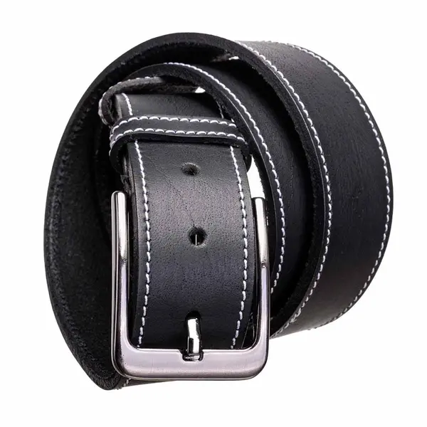 Curea barbati din piele naturala neagra line - 115 cm