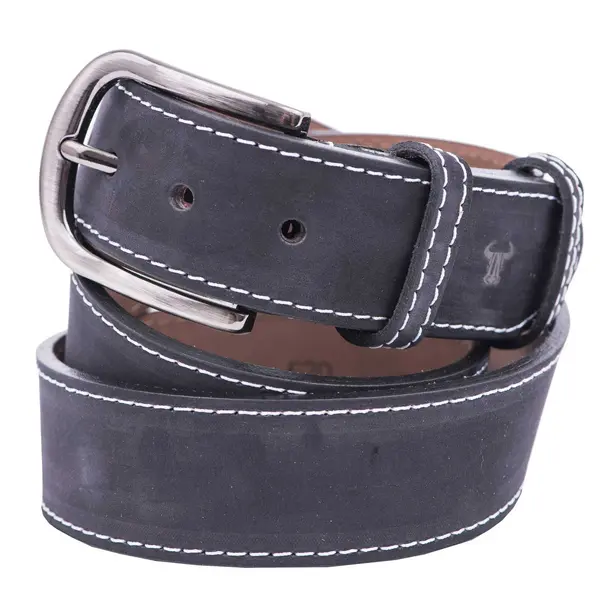Curea barbati din piele naturala neagra line 4.0 - 110 cm