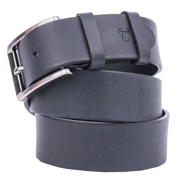 Curea barbati din piele naturala neagra Rubber - 125 cm