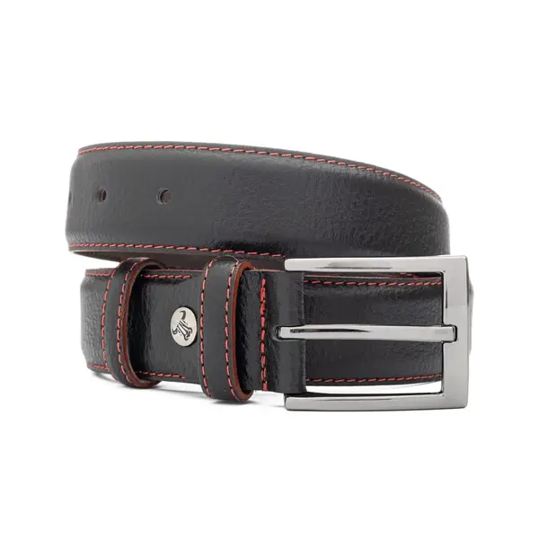 Curea barbati din piele naturala negru Red Line - 120 cm