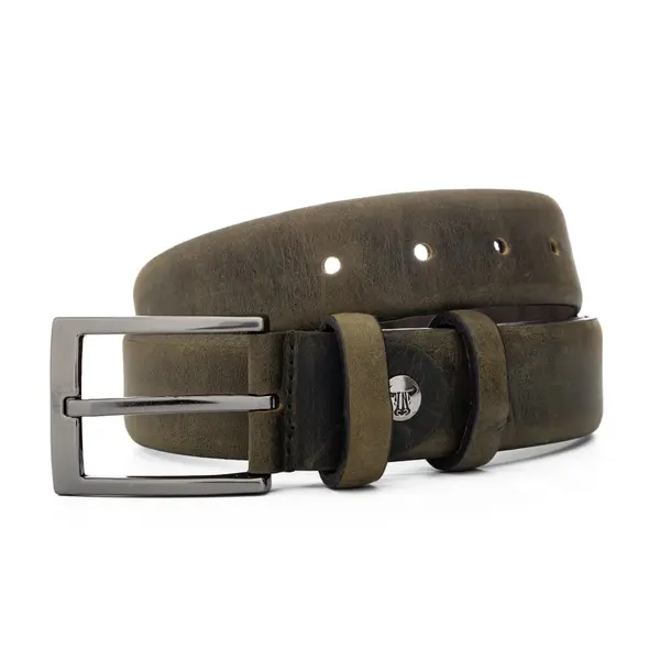 Curea barbati din piele naturala verde Olive - 135 cm