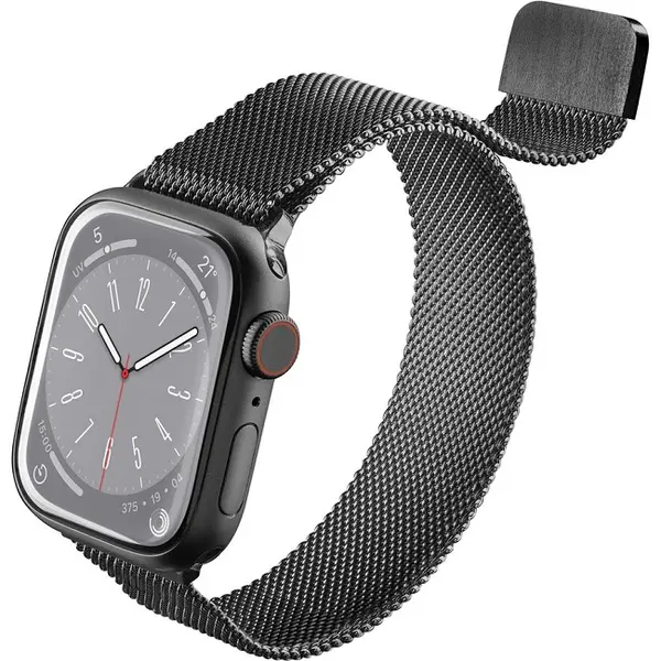 Curea Cellularline - Steel, Apple Watch, 38/40/41 mm, negru