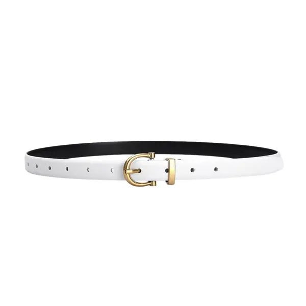Curea dama C-211, piele naturala, Alba