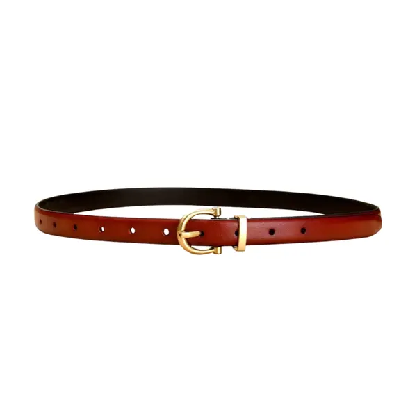 Curea dama C-214, piele naturala, Rosie