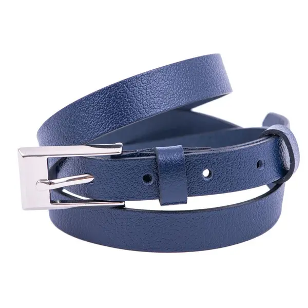 Curea femei din piele naturala bleumarin Slim - 105 cm
