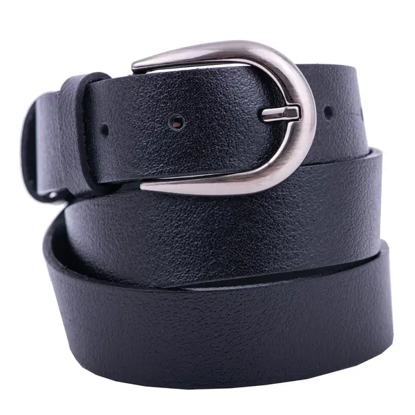 Curea femei din piele naturala neagra middle - 120 cm