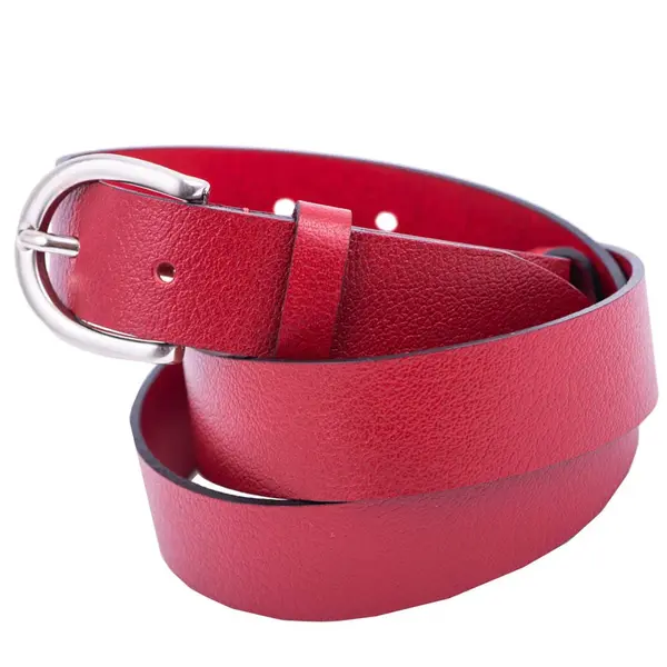 Curea femei din piele naturala rosu Middle - 135 cm