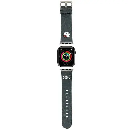 Curea Hello Kitty Leather Kitty Head pentru Apple Watch 42mm / 41mm / 40mm / 38mm Series, Negru