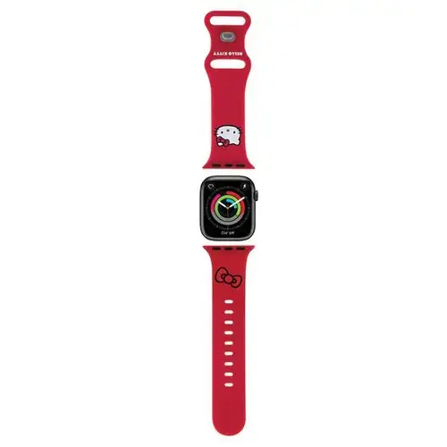 Curea Hello Kitty Silicone Kitty Head pentru Apple Watch 42mm / 41mm / 40mm / 38mm Series, Rosu