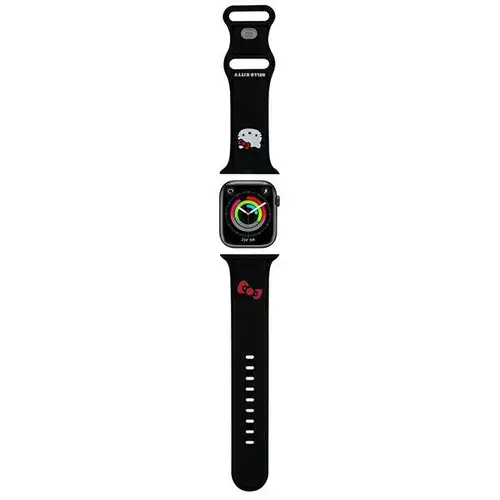 Curea Hello Kitty Silicone Kitty Head pentru Apple Watch 49mm / 46mm / 45mm / 44mm / 42mm Series, Negru