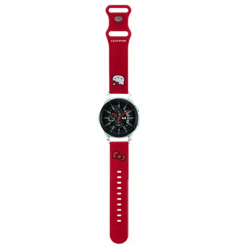 Curea Hello Kitty Silicone Kitty Head pentru Samsung Galaxy Watch / Huawei Watch 46mm / 45mm / 41mm Series, Rosu