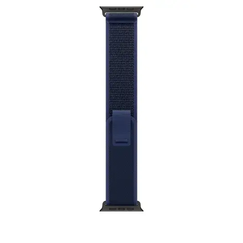 Curea Smartwach Apple MYQ73ZM/A pentru Watch 49mm, Trail Loop, S/M, Black Titanium Finish (Albastru)