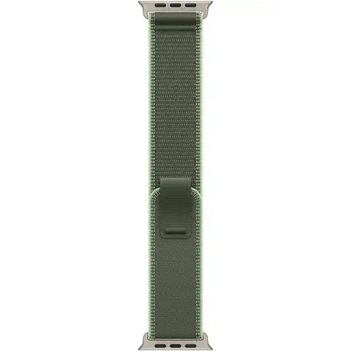 Curea Smartwatch Apple MFT54ZM/A pentru Watch 49mm, Trail Loop - M/L - Natural Titanium Finish (Verde deschis)