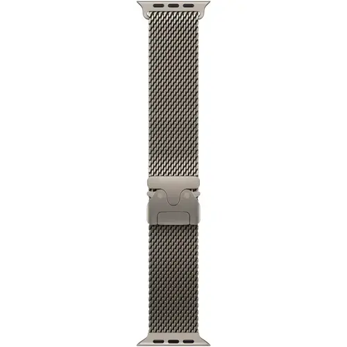 Curea Smartwatch Apple MGHP4ZM/A pentru Apple Watch 49mm, Milanese Loop, Natural Titanium, Medium (Argintiu)