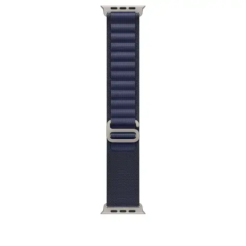 Curea Smartwatch Apple MXN03ZM/A pentru Watch 49mm, Alpine Loop, Large, Natural Titanium Finish (Albastru)