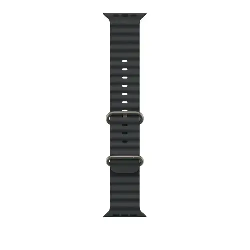 Curea Smartwatch Apple MXTL3ZM/A pentru Watch 49mm, Ocean Band, Natural Titanium Finish (Negru)