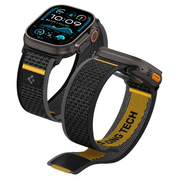 Curea Spigen Athlex Air pentru Apple Watch 49mm / 46mm / 45mm / 44mm Series, Neagra AMP09033