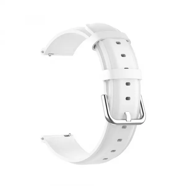 Curea Techsuit W007PU pentru Samsung Galaxy Watch / Huawei Watch Series, 20mm, Alba