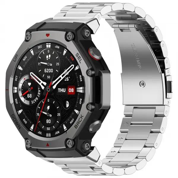 Curea Techsuit W010 pentru Amazfit T-Rex 3, Argintie