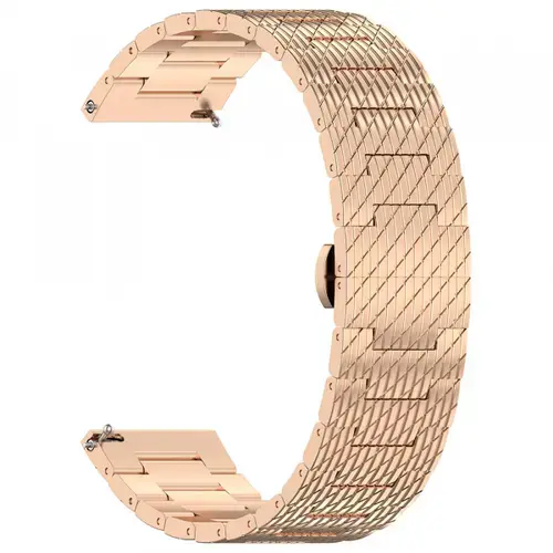 Curea Techsuit W052 pentru Samsung Galaxy Watch / Huawei Watch Series, 20mm, Roz/Auriu