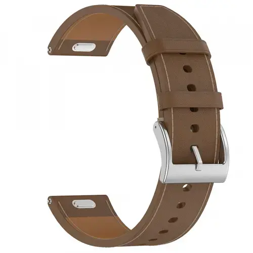 Curea Techsuit W073 pentru Samsung Galaxy Watch / Huawei Watch Series, 22mm, Maro