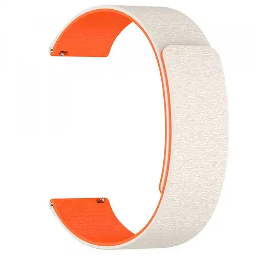 Curea Techsuit W074 pentru Samsung Galaxy Watch Series, 20mm, Bej/Portocaliu