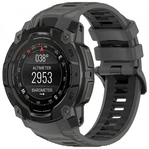 Curea Techsuit W077 pentru Garmin Instinct 3 50mm Solar / Instinct 3 50mm, Gri