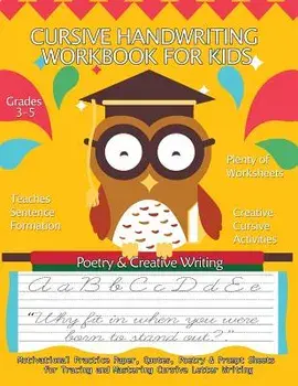 Cursive Handwriting Workbook for Kids: Motivational Practice Paper, Quotes, Poetry & Prompt Sheets for Tracing and Mastering Cursive Letter Writing: G, Paperback/Handwriting Practice Books