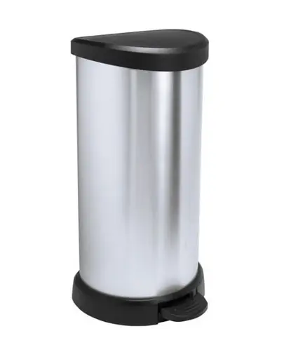 CURVER Coș de gunoi cu pedală 40 L negru/argintiu metalizat
