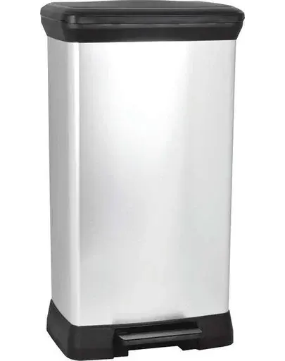 CURVER Cos de gunoi DECO BIN 50 L, negru / argintiu metalizat