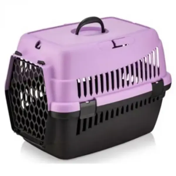 Cusca de transport 4Dog Deluxe violet cu negru 49 x 35 x 32,5 cm