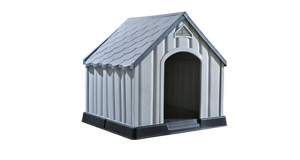 Cușcă pentru câini, gri, 92x87x91 cm, plastic