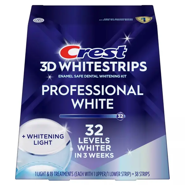 Cutie 19x Plicuri, Benzi Albirea Dintilor, Crest, 3D White, Professional White LED, cu lampa UV, 10% Concentratie, Tratament 19 zile, 60 min, Nivel Al