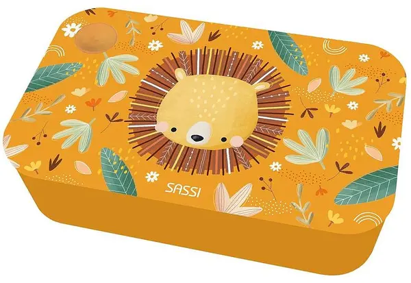 Cutie cu alimente Sassi Chompy The Lion - 700 ml, cu 2 compartimente