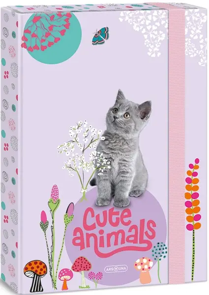 Cutie cu bandă de lastic Ars Una Cute Animals - A4, Kitten