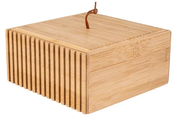 Cutie de accesorii Estia - Bamboo Essentials, 15 x 15 x 7 cm