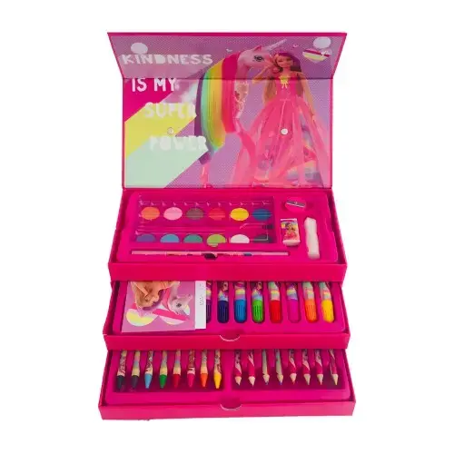 Cutie de colorat cu sertare Barbie BBB00860