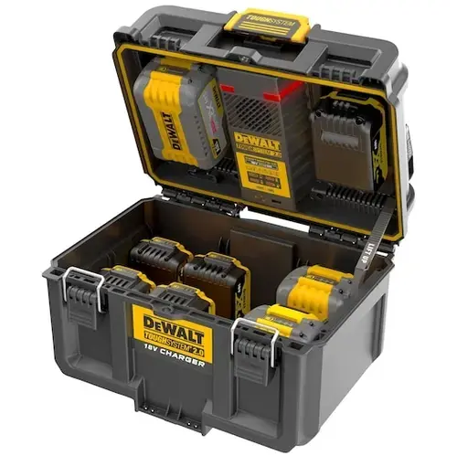 Cutie de depozitare DeWalt DWST83471-QW, pentru acumulatori, incarcator dublu, 360 W, 120 V, 5 Ah (Galben/Negru)