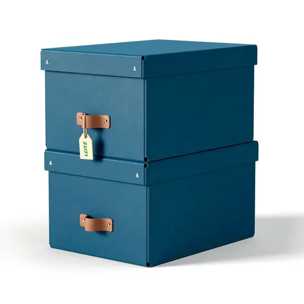 Cutie de depozitare Leitz Puro 17l carton reciclat 2 buc/set Cutie de depozitare Leitz Puro 17l carton reciclat 2 buc/set albastru