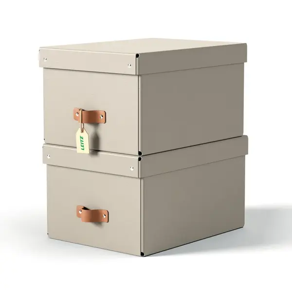 Cutie de depozitare Leitz Puro 17l carton reciclat 2 buc/set Cutie de depozitare Leitz Puro 17l carton reciclat 2 buc/set bej