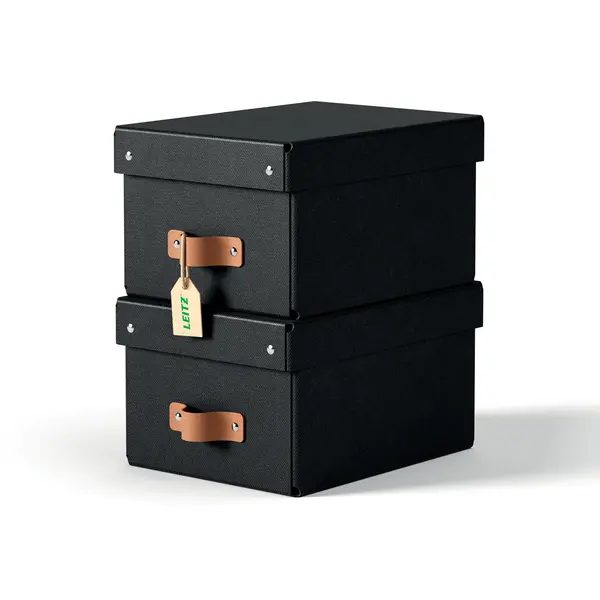 Cutie de depozitare Leitz Puro 7l carton reciclat 2 buc/set Cutie de depozitare Leitz Puro 7l carton reciclat 2 buc/set negru