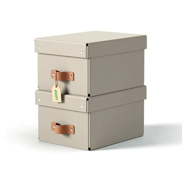 Cutie de depozitare Leitz Puro 7l carton reciclat 2 buc/set Cutie de depozitare Leitz Puro 7l carton reciclat 2 buc/set bej